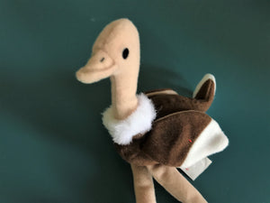 TY BEANIE BABY "STRETCH" THE SMALL, BUT MIGHTY OSTRICH (RARE AND RETIRED)