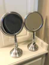 I FEEL PRETTY! GORGEOUS, TALL, SATIN NICKEL MAKE-UP MIRROR (NEW)