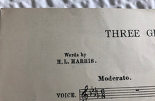 1901 VINTAGE "THREE GREEN BONNETS" SHEET MUSIC