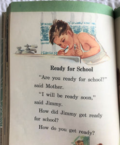 CHARMING VINTAGE SCHOOL BOOK "SUNSHINE AND RAIN" (1949 SAMPLE COPY IN EXCELLENT CONDITION)