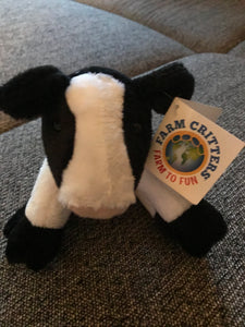 CUTE CRITTER ALERT! ADORABLE BLACK-AND-WHITE PLUSH CALF