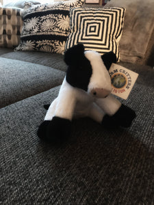 CUTE CRITTER ALERT! ADORABLE BLACK-AND-WHITE PLUSH CALF