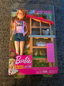 CHICKEN FARMER BARBIE DEUXE SET/"YOU CAN BE ANYTHING" BARBIE