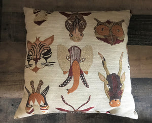 AFRICAN-STYLE ANIMAL MASKS THROW PILLOW (IN THE SPIRIT OF THE LION KING)