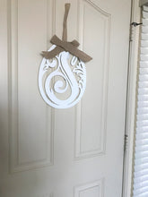 LARGE, LIGHTWEIGHT, SCROLLED "S" MONOGRAM WITH BURLAP RIBBON HANGER