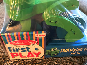 HOPPITY-HOP-HOPPING, SUPER-CUTE GREEN FROGGIE PULL-ALONG TOY