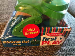 HOPPITY-HOP-HOPPING, SUPER-CUTE GREEN FROGGIE PULL-ALONG TOY