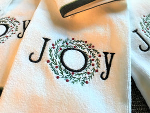 "JOY" HOLIDAY TERRY HAND/DISH TOWEL