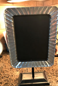 LIGHTWEIGHT, FARMHOUSE-STYLE CHALKBOARD WITH GALVANIZED FRAME