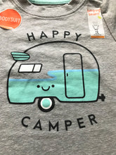 "HAPPY CAMPER" LIGHT-GRAY BABY BODYSUIT