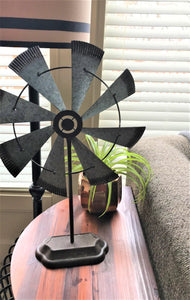 B I G  AND  B E A U T I F U L  AND  R U S T I C  GALVANIZED WINDMILL SITTING DECOR