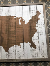 RUSTIC...SIMPLE...AND SO, SO PRETTY! CONTINENTAL USA PLANKED-WOOD/ WHITE-DISTRESSED PAINT WALL DECOR (HUGE AND HEAVY-DUTY)