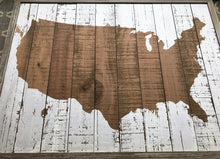 RUSTIC...SIMPLE...AND SO, SO PRETTY! CONTINENTAL USA PLANKED-WOOD/ WHITE-DISTRESSED PAINT WALL DECOR (HUGE AND HEAVY-DUTY)