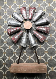 GORGEOUS, RUSTIC GALVANIZED/IRON/WOOD WINDMILL DECOR