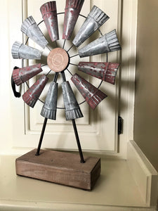 GORGEOUS, RUSTIC GALVANIZED/IRON/WOOD WINDMILL DECOR