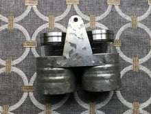 CUTE-AND-STURDY GALVANIZED/GLASS SALT AND PEPPER SET