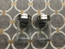 CUTE-AND-STURDY GALVANIZED/GLASS SALT AND PEPPER SET