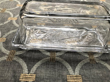 VINTAGE-LOOK "MASON" CLEAR GLASS BUTTER DISH
