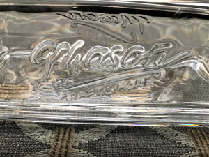 VINTAGE-LOOK "MASON" CLEAR GLASS BUTTER DISH