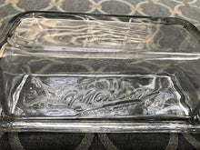 VINTAGE-LOOK "MASON" CLEAR GLASS BUTTER DISH