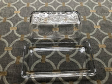 VINTAGE-LOOK "MASON" CLEAR GLASS BUTTER DISH