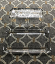 VINTAGE-LOOK "MASON" CLEAR GLASS BUTTER DISH