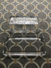 VINTAGE-LOOK "MASON" CLEAR GLASS BUTTER DISH