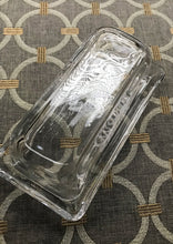 VINTAGE-LOOK "MASON" CLEAR GLASS BUTTER DISH