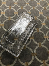 VINTAGE-LOOK "MASON" CLEAR GLASS BUTTER DISH
