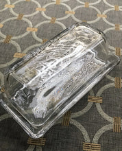 VINTAGE-LOOK "MASON" CLEAR GLASS BUTTER DISH