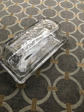 VINTAGE-LOOK "MASON" CLEAR GLASS BUTTER DISH