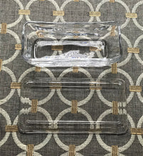 VINTAGE-LOOK "MASON" CLEAR GLASS BUTTER DISH