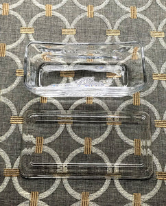 VINTAGE-LOOK "MASON" CLEAR GLASS BUTTER DISH