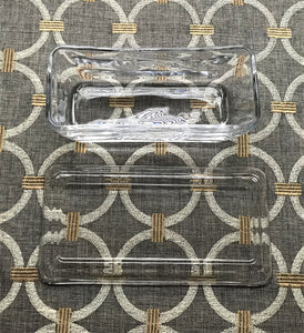 VINTAGE-LOOK "MASON" CLEAR GLASS BUTTER DISH