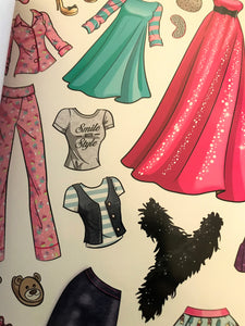 BARBIE PAPER DOLLS SET WITH COOL REUSABLE STICKERS