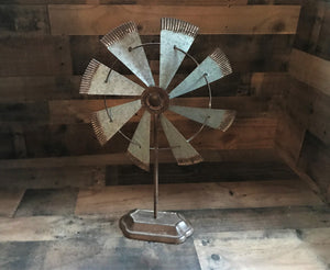 B I G  AND  B E A U T I F U L  AND  R U S T I C  GALVANIZED WINDMILL SITTING DECOR