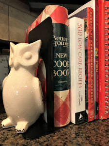 WHO-WHOOO NEEDS BOOKENDS? TWIN OWLS BLACK-STEEL BOOKENDS (SET OF TWO)