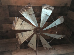 B I G  AND  B E A U T I F U L  AND  R U S T I C  GALVANIZED WINDMILL SITTING DECOR