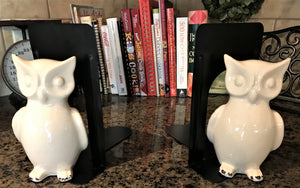 WHO-WHOOO NEEDS BOOKENDS? TWIN OWLS BLACK-STEEL BOOKENDS (SET OF TWO)