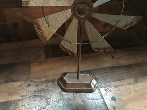 B I G  AND  B E A U T I F U L  AND  R U S T I C  GALVANIZED WINDMILL SITTING DECOR