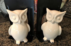 WHO-WHOOO NEEDS BOOKENDS? TWIN OWLS BLACK-STEEL BOOKENDS (SET OF TWO)