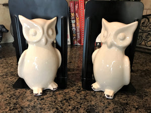 WHO-WHOOO NEEDS BOOKENDS? TWIN OWLS BLACK-STEEL BOOKENDS (SET OF TWO)