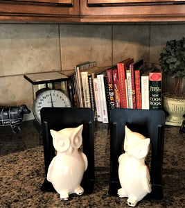 WHO-WHOOO NEEDS BOOKENDS? TWIN OWLS BLACK-STEEL BOOKENDS (SET OF TWO)