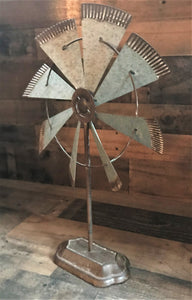 B I G  AND  B E A U T I F U L  AND  R U S T I C  GALVANIZED WINDMILL SITTING DECOR