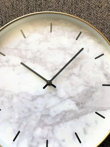 FANCY-SCHMANCY, GOLD AND "MARBLE"-FACE WALL CLOCK