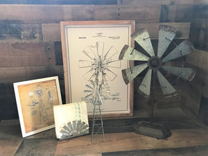 B I G  AND  B E A U T I F U L  AND  R U S T I C  GALVANIZED WINDMILL SITTING DECOR