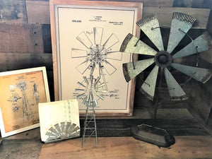 B I G  AND  B E A U T I F U L  AND  R U S T I C  GALVANIZED WINDMILL SITTING DECOR