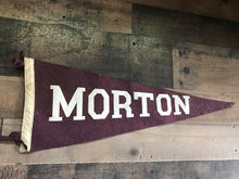 VERY RARE, VERY SPECIAL, VERY BEAUTIFUL "MORTON" EXTRA-LARGE VINTAGE COLLEGE PENNANT