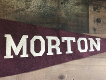 VERY RARE, VERY SPECIAL, VERY BEAUTIFUL "MORTON" EXTRA-LARGE VINTAGE COLLEGE PENNANT