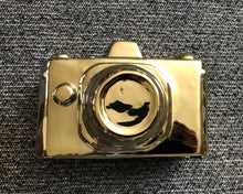 SAY CHEESE! SHINY-GOLD DECORATIVE CAMERA DECOR